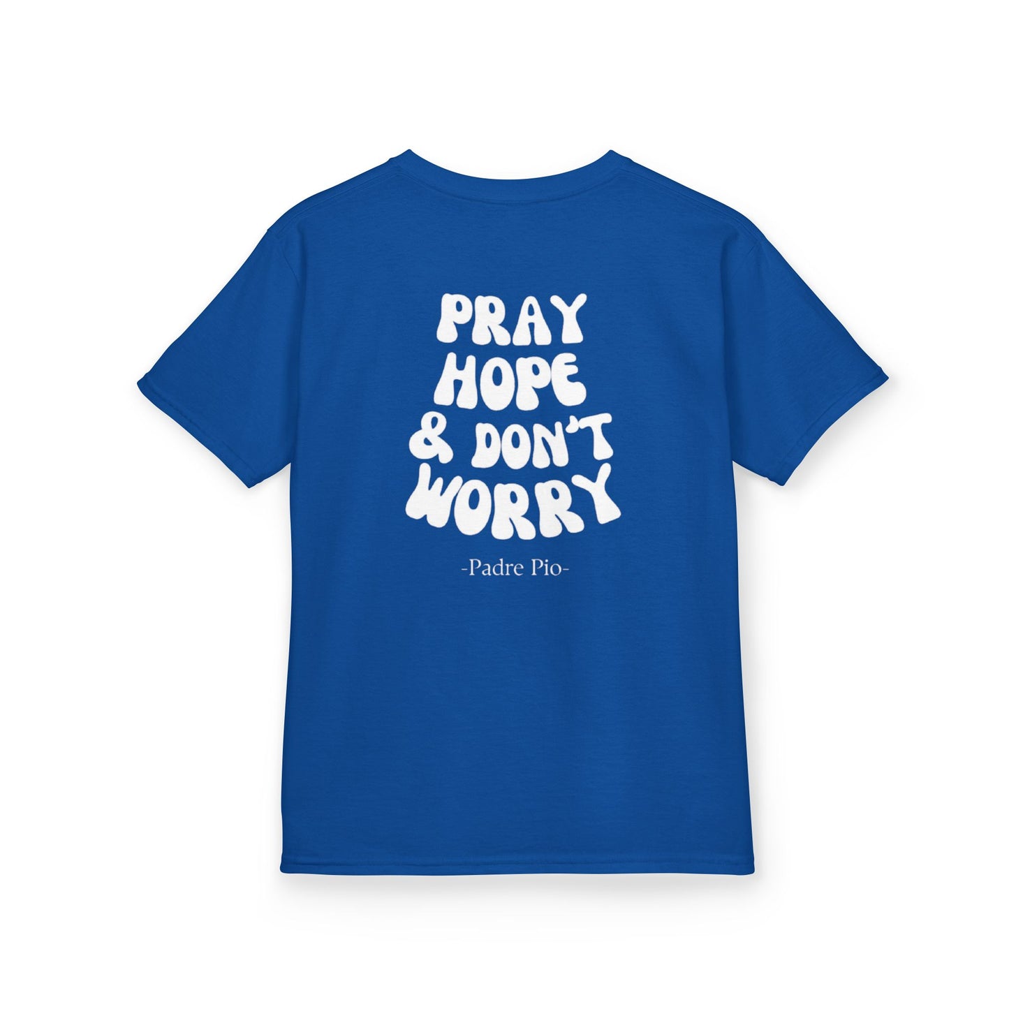 Inspirational Kids Tee, Black Cotton Shirt, Pray Hope Don't Worry, Kids Clothing, Motivational Gift, Everyday Wear
