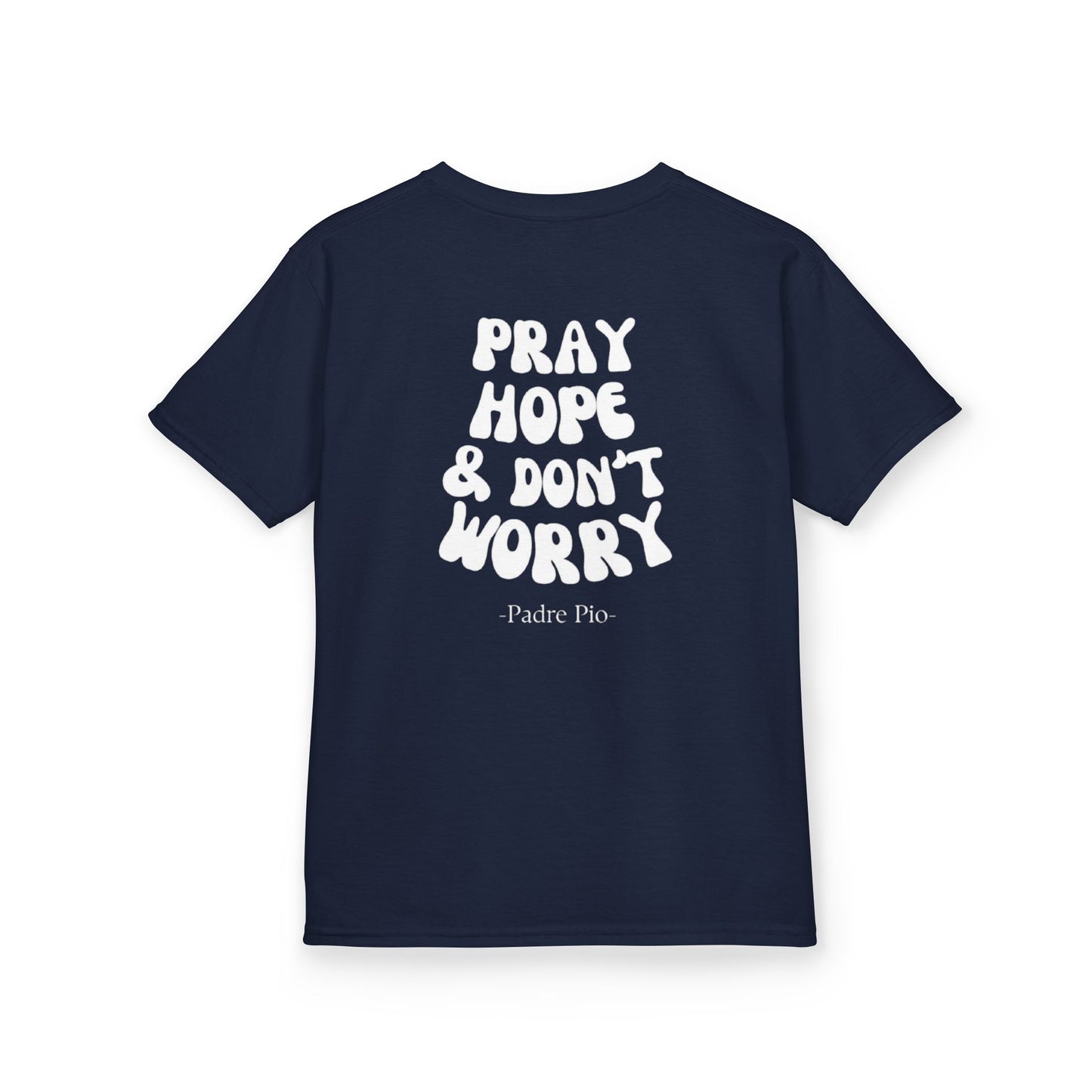 Inspirational Kids Tee, Black Cotton Shirt, Pray Hope Don't Worry, Kids Clothing, Motivational Gift, Everyday Wear