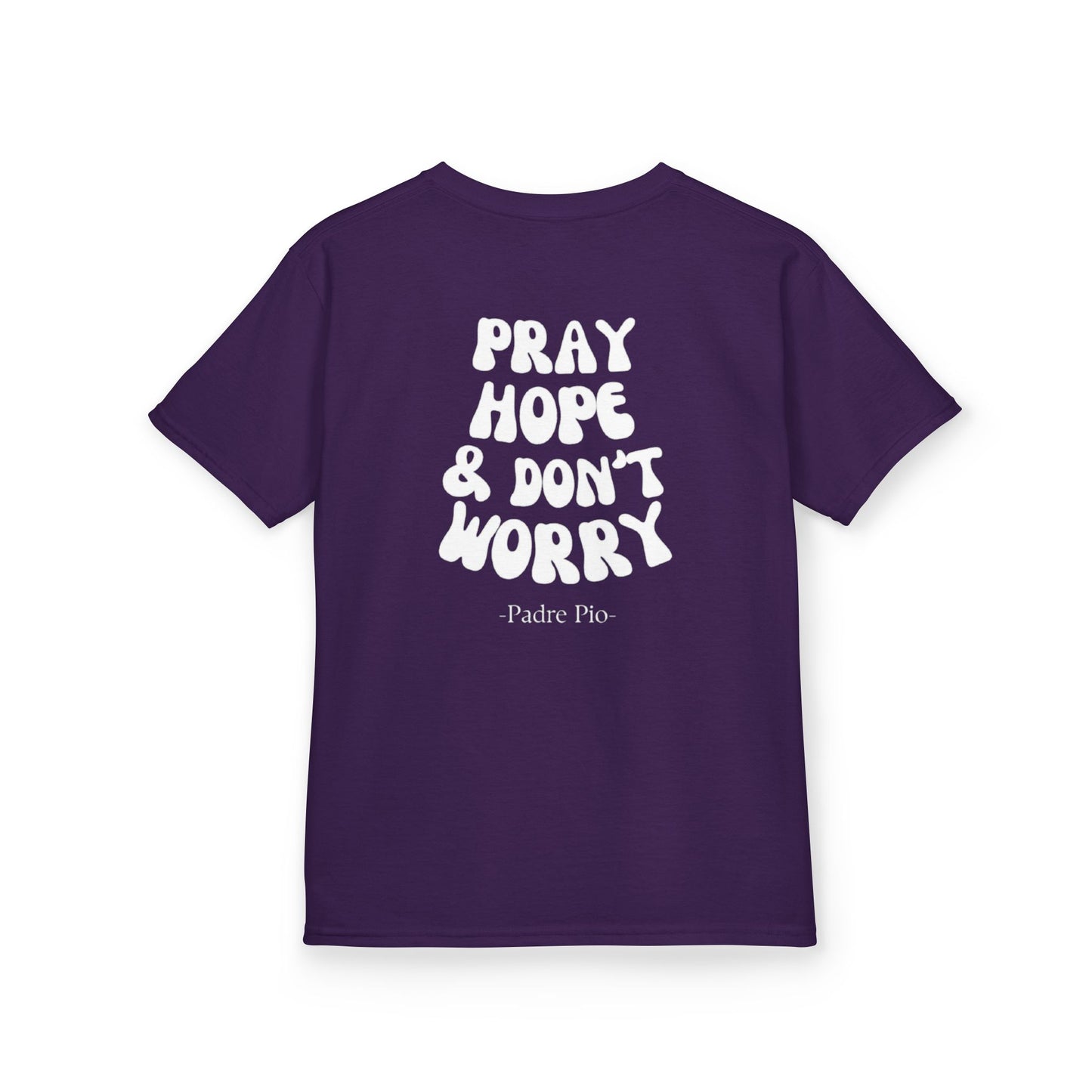 Inspirational Kids Tee, Black Cotton Shirt, Pray Hope Don't Worry, Kids Clothing, Motivational Gift, Everyday Wear